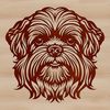 Beautiful Canine Face Design SVG A digital illustration of a small breed dog's head with distinctive features.