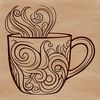 A simple, digitally rendered cup design, suitable for crafting with various cutting machines.