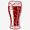 Transparent Beer Outline Clip Art A transparent outline illustration of a glass filled with beer, suitable for cutting out or printing.