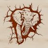 African Elephant Head Illustration in Vector Format An African elephant's majestic head profiled against a simple white background, ideal for vector designs.