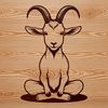 An SVG vector graphic design featuring a goat as a cuttable outline.