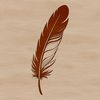 A stylized illustration of a feather, designed as scalable vector graphics (SVG) for digital use.