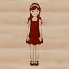 An illustration of a girl created using digital drawing tools.