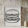 Food Icon Design A classic burger design featuring a patty, bun, and lettuce on top.