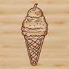 Two Scoop Ice Cream Icon Vector A colorful illustration of an ice cream cone with two scoops, suitable for use in various design projects.