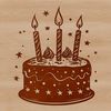 Whimsical Birthday Treat A simple birthday cake design with candles and frosting, suitable for vector art projects.