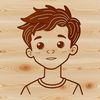 Digital Boy Clip Art Design A digital illustration of a young boy in various colors.