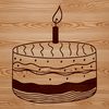 Whimsical Cake Design for Parties A colorful vector illustration of a classic birthday cake with candles.