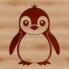 Black and White Penguin Outline A simplified illustration of a penguin in black and white.