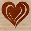 A stylized vector heart symbol used in graphic design.