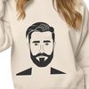 Simple Male Line Art Figure A simple line art illustration of a bearded male figure in a neutral pose.