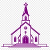 Catholic Church Silhouette Illustration A detailed illustration of a traditional Catholic church with architectural features.