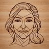 Beautiful Female Stencil Design for Crafting An illustration of a woman designed as a reusable stencil for crafting and DIY projects.