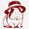 Cute Cartoon Guinea Pig in Hat SVG A cartoon guinea pig wearing a hat in vector format, suitable for digital designs and crafts.