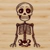 Graphic Human Skeleton Illustration A detailed illustration of a human skeleton in a simple and graphic style, suitable for clip art or vector design projects.