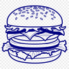 Delicious Vector Hamburger Icon A classic hamburger design made from vector shapes for graphic use.