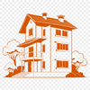 Classic Home Exterior SVG Illustration An SVG graphic representation of a classic home exterior with clean lines.