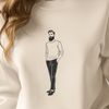 Facial Hair Vector Art Design A detailed illustration of a male figure with facial hair, suitable for vector art design.