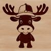 Wildlife Illustration - Moose in a Natural Setting A realistic illustration of a wild animal, specifically a moose, in a naturalistic setting.