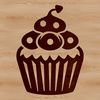 Delicious Treat Vector Graphic A single serving of sweet dessert, featuring moist cake topped with colorful frosting.