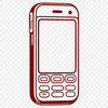 A 2D digital illustration of a mobile phone in various technical views.