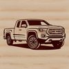 Classic American Pickup Truck Illustration A detailed illustration of a classic American-style pickup truck with a rugged exterior and open bed.