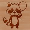 Vector Racoon Design A vector graphic representation of a raccoon with clean lines and detailed features.