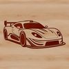 An SVG vector illustration of a speeding sports car in motion.