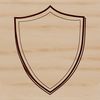 A stylized shield design with geometric shapes and clean lines, suitable for vector art and commercial or personal use.