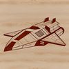 Galactic Explorer SVG Design A stylized digital illustration of a spaceship in space, suitable for cutting machine designs or vector art projects.