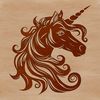 Illustrative depiction of a mythical unicorn's head, suitable for vector art and digital design projects.