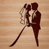 Wedding ceremony illustration A vector illustration of a wedding ceremony featuring a bride and groom.