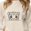 Black Spot Cat Vector Illustration A large spotted cat with a distinctive black coat, suitable for vector art designs and cut-out projects.