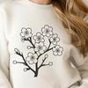 An intricately designed vector graphic of a single cherry blossom, ideal for crafting and design projects.