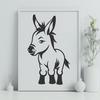 Simple Donkey Silhouette A standing donkey in a simple line art style.