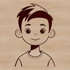 Simple Vector Illustration A young boy standing in front of a plain background, depicted as a simple vector illustration.