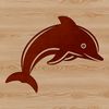 Adorable Dolphin Leaping Out of the Water A simple line drawing illustration of a smiling dolphin leaping out of the water.