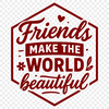 A collection of inspiring quotes about friendship in a clean vector design.