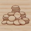 Vector illustration of various coins in different designs and patterns.