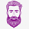 Scalable Male Illustration with Beard A male figure with a beard, illustrated as a scalable vector graphic.