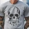 Dark Gothic Illustration A gothic-style illustration of a dripping skull, suitable for various digital formats.