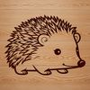 Spiny Animal Vector Graphic A small, spiny mammal with distinctive markings on its back.
