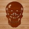 Graphic Skull Design for Crafts Graphic illustration of a skull with detailed design, suitable for Halloween-themed crafts.