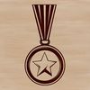 Free SVG Medal Vector Graphic A digital illustration of a medal with a sleek design, suitable for vector graphics and cutting machine projects.