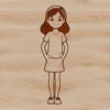 A young female figure in vector format.