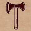 Woodworking Tool Design Vector A 2D illustration of a handheld axe tool with a sharp blade and wooden handle.
