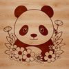 Panda in Nature Vector Illustration A vector illustration of a black and white giant panda bear in a natural habitat surrounded by lush foliage.
