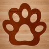 A vector illustration of multiple animal paw prints in various sizes and shapes.