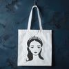 Traditional Princess Portrait SVG File A stylized illustration of a female princess in traditional attire.