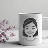 Simple Line Art Girl SVG A young girl depicted in simple line art style with minimal details.